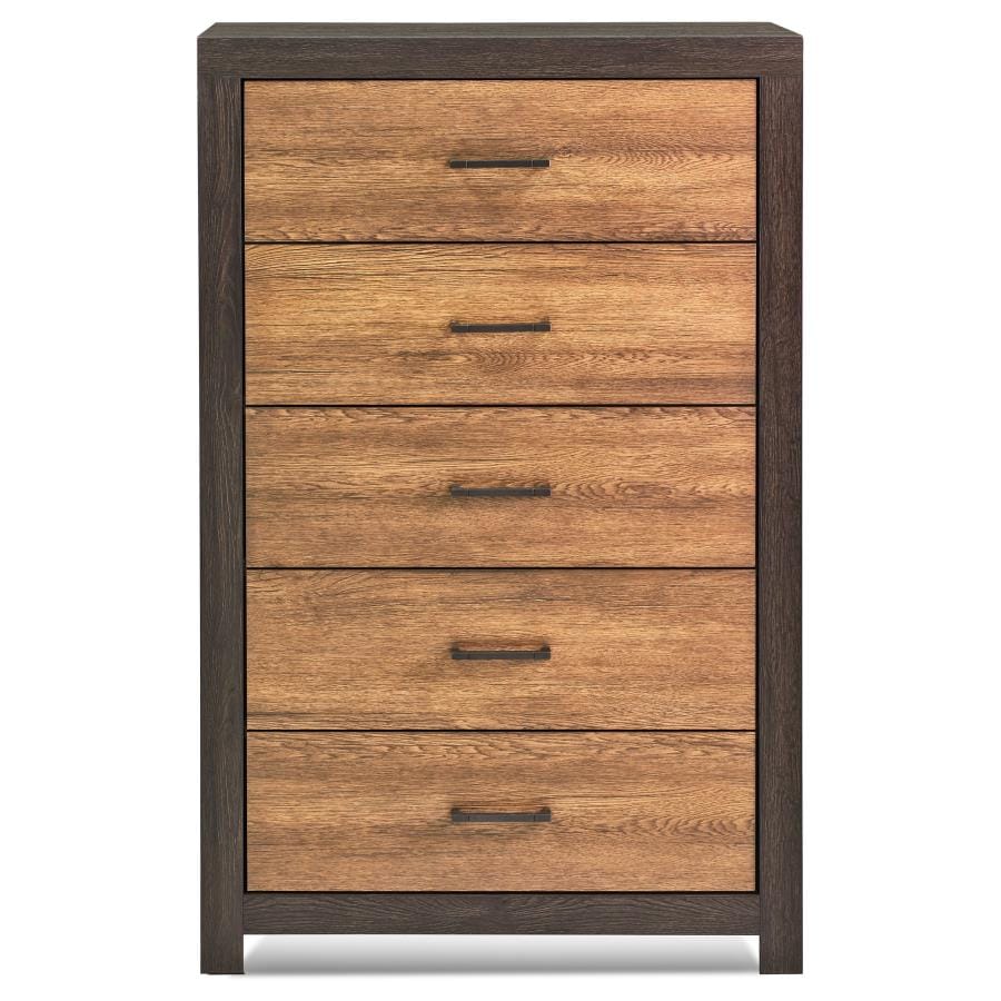 Dewcrest 5-drawer Chest Caramel and Licorice