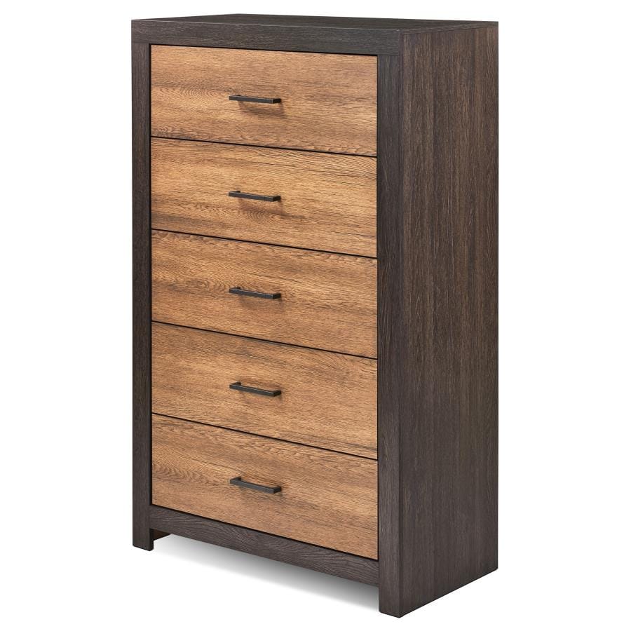 Dewcrest 5-drawer Chest Caramel and Licorice