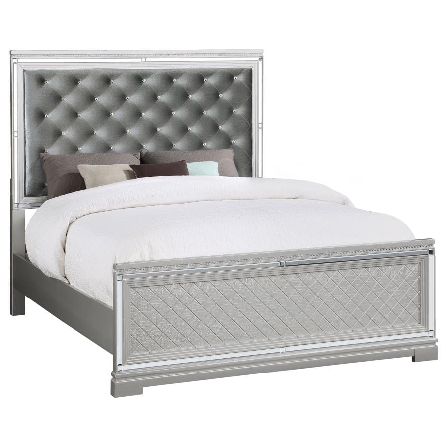 Eleanor Upholstered Tufted Bed Metallic