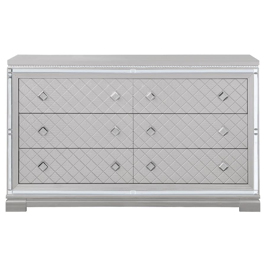 Eleanor Upholstered Tufted Bedroom Set Metallic