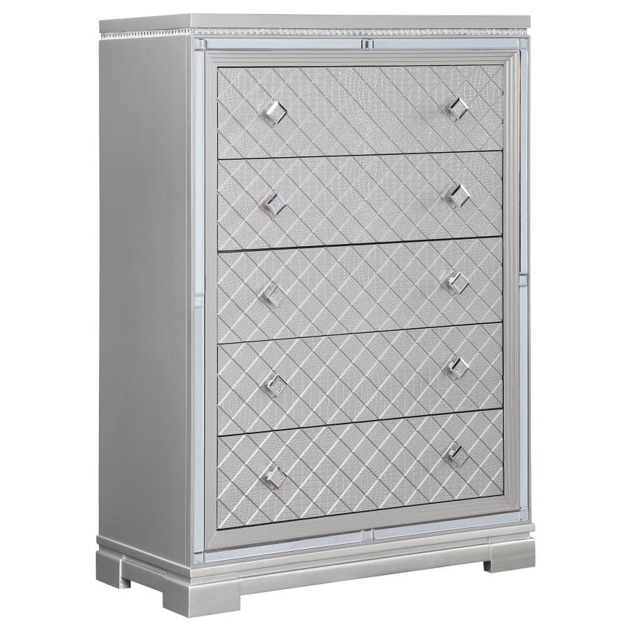 Eleanor Rectangular 5-drawer Chest Metallic