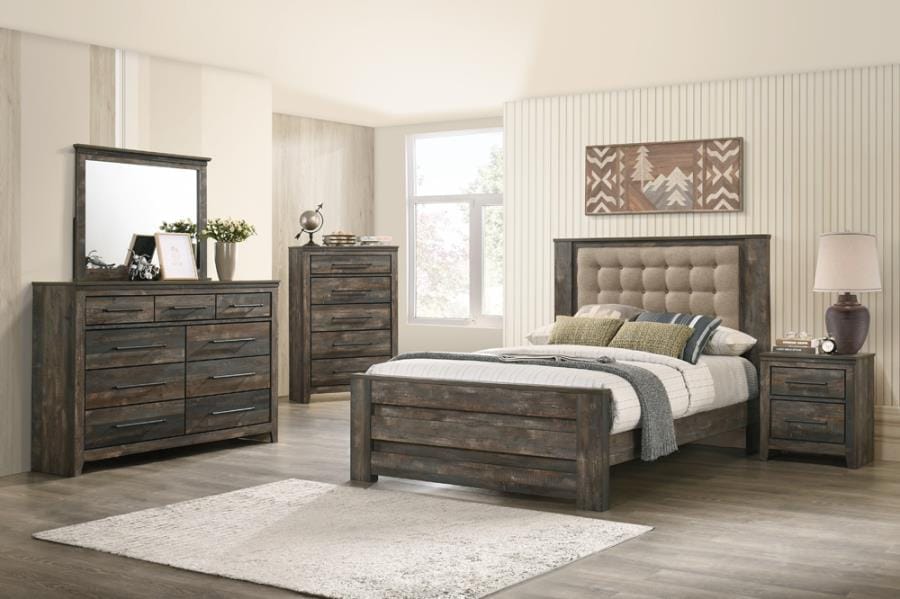 Ridgedale 4-piece Eastern King Bedroom Set Weathered Dark Brown and Latte