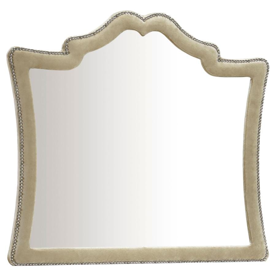 Antonella Mirror with Nailhead Trim Camel