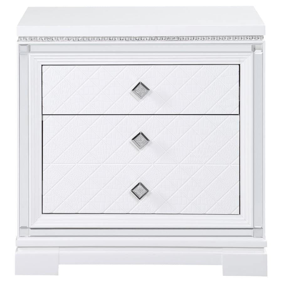 Eleanor Rectangular 2-drawer Nightstand White