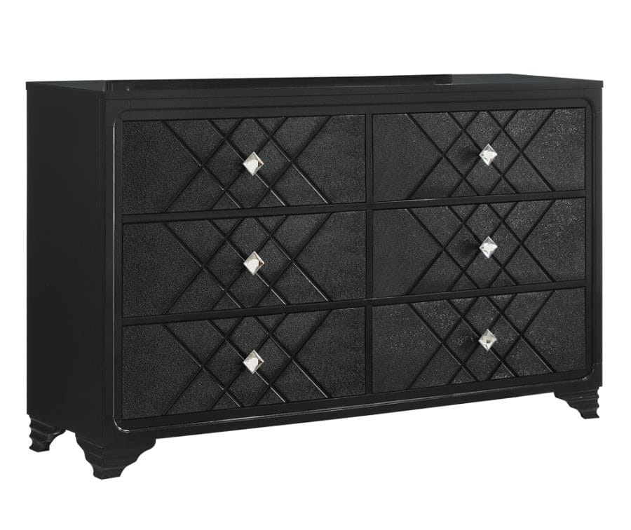 Penelope 6-drawer Dresser Black