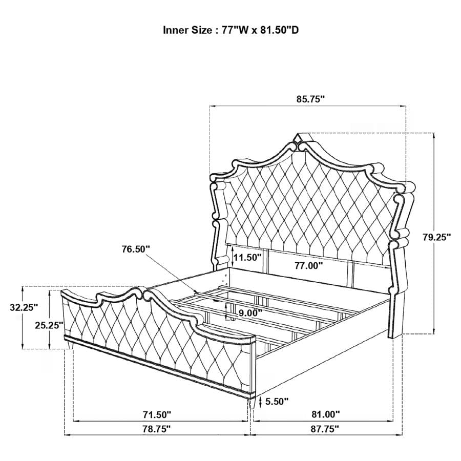 EASTERN KING BED 4 PC SET