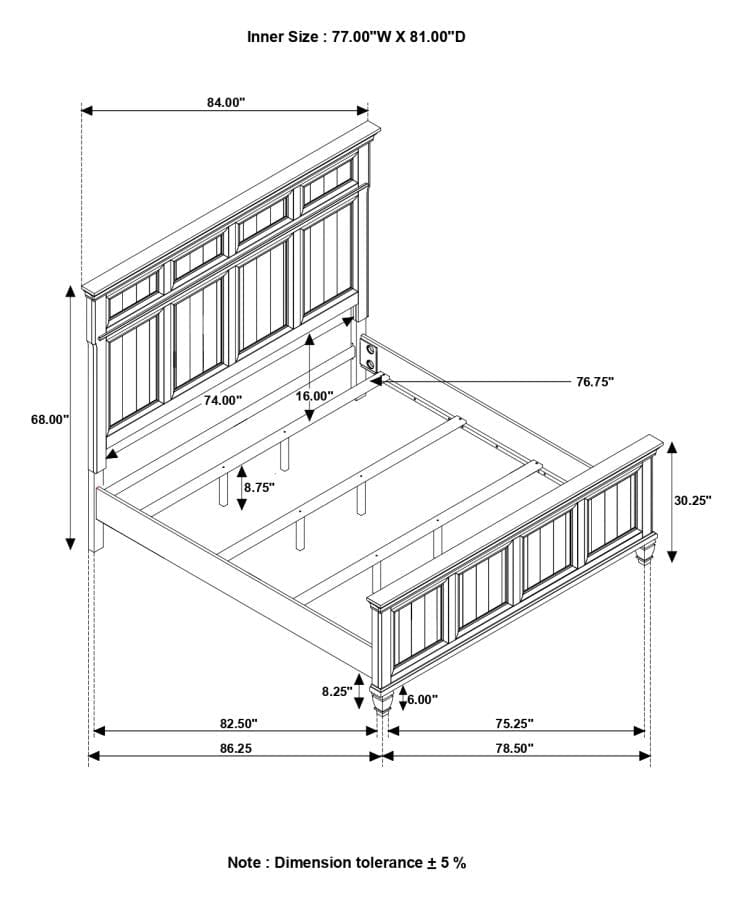 Avenue Eastern King Panel Bed Grey