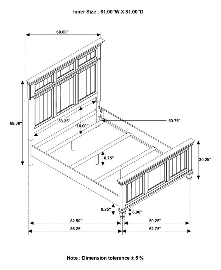 Avenue Queen Panel Bed Grey