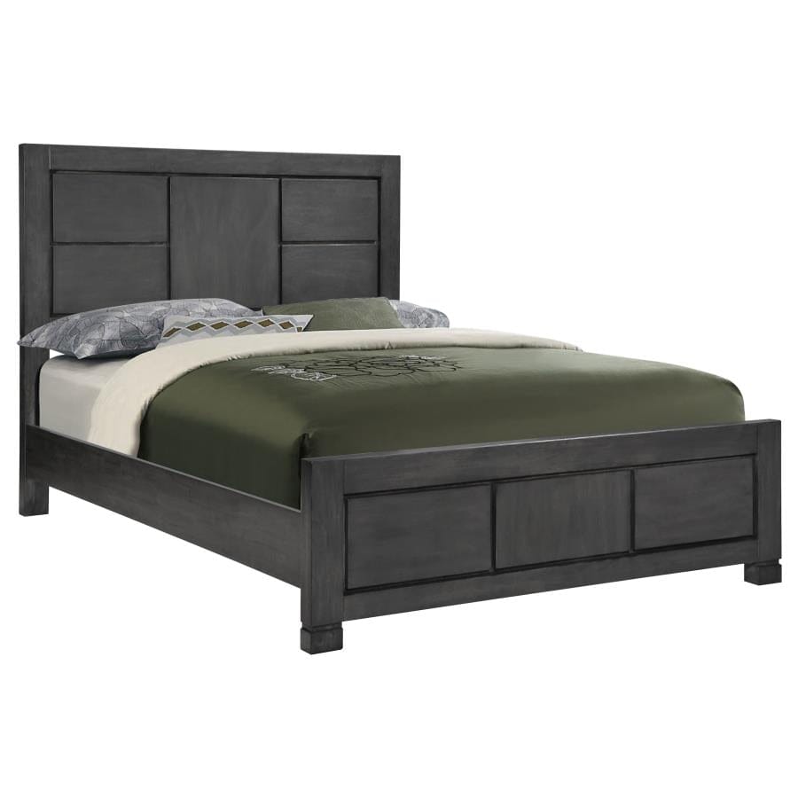 Lorenzo Rectangular Panel Bed Dark Grey