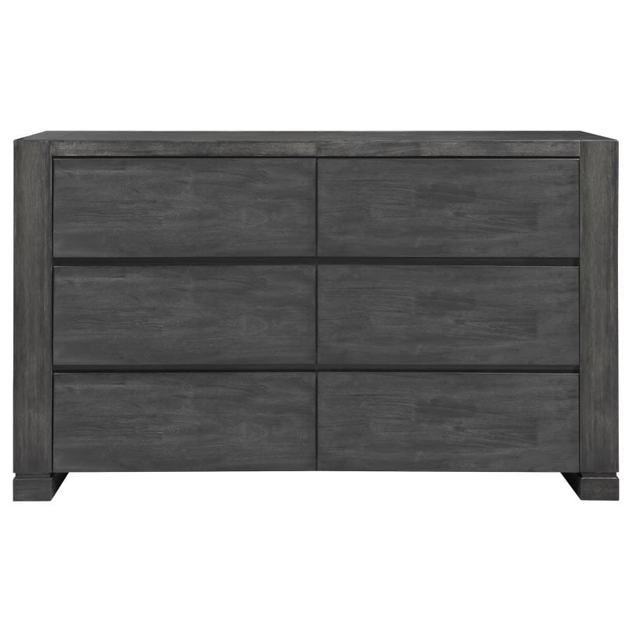 Lorenzo 6-drawer Dresser Dark Grey