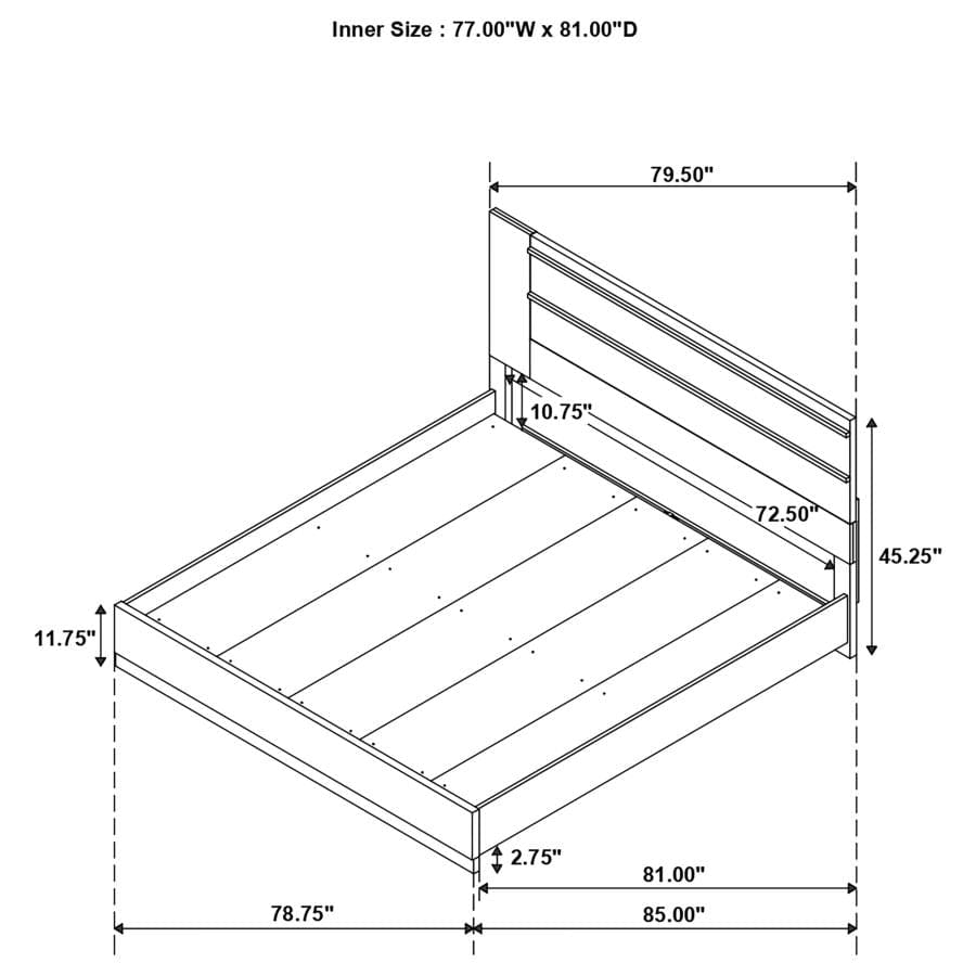 Azalia Rectangular Bed Black and Walnut