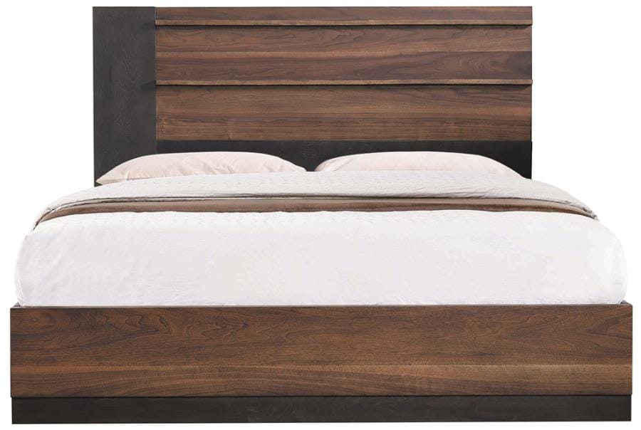 Azalia Rectangular Bed Black and Walnut