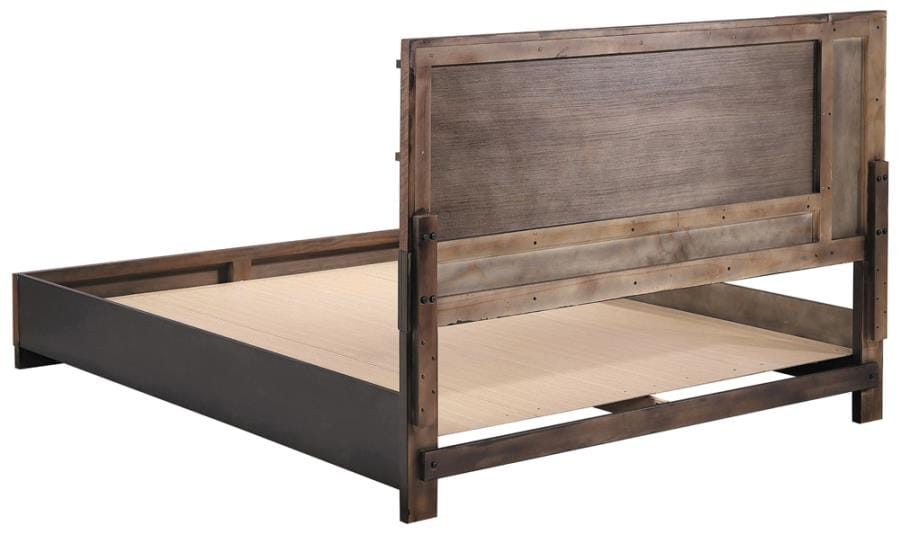 Azalia Rectangular Bed Black and Walnut