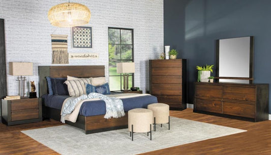 Azalia Rectangular Bedroom Set Black and Walnut