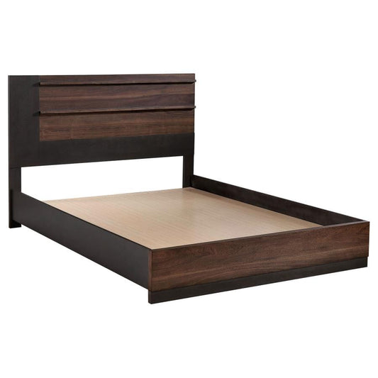 Azalia Rectangular Bed Black and Walnut