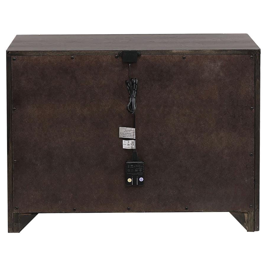 Azalia 2-drawer Nightstand Black and Walnut