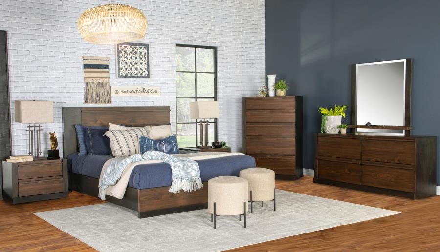 Azalia 4-drawer Dresser Black and Walnut