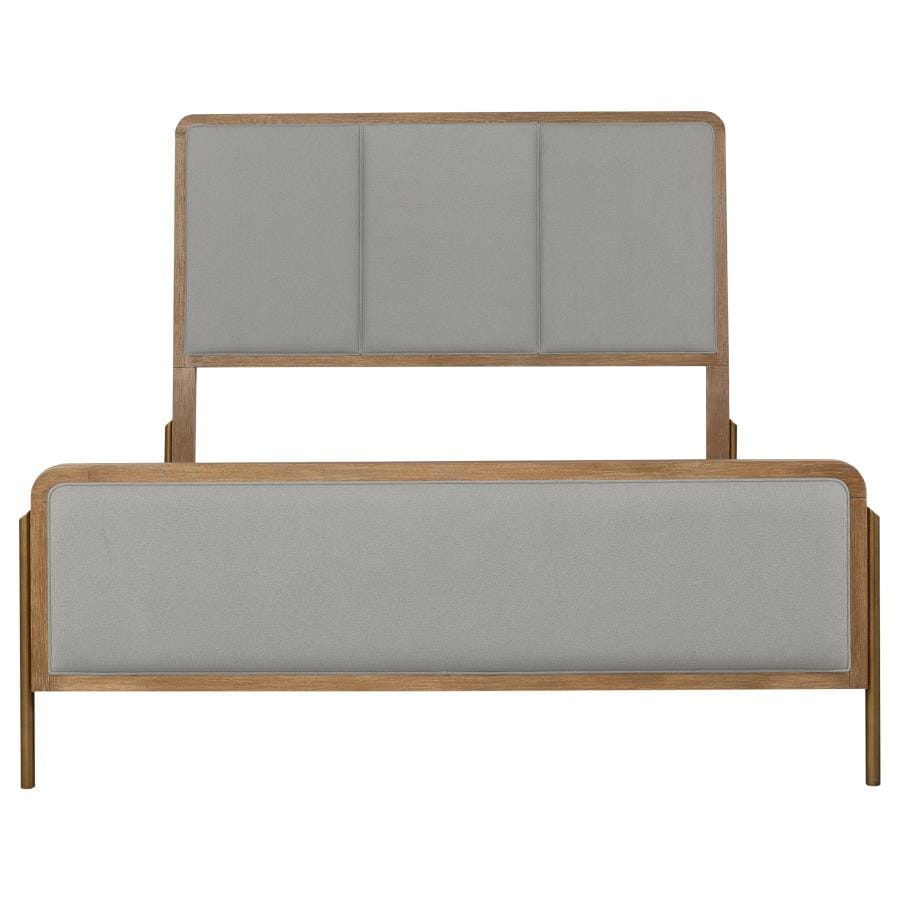 Arini Upholstered Queen Panel Bed Sand Wash and Grey