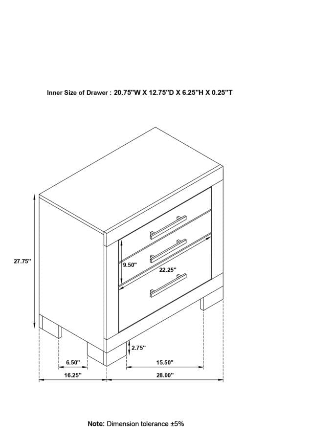 Channing 2-drawer Nightstand Rough Sawn Grey Oak