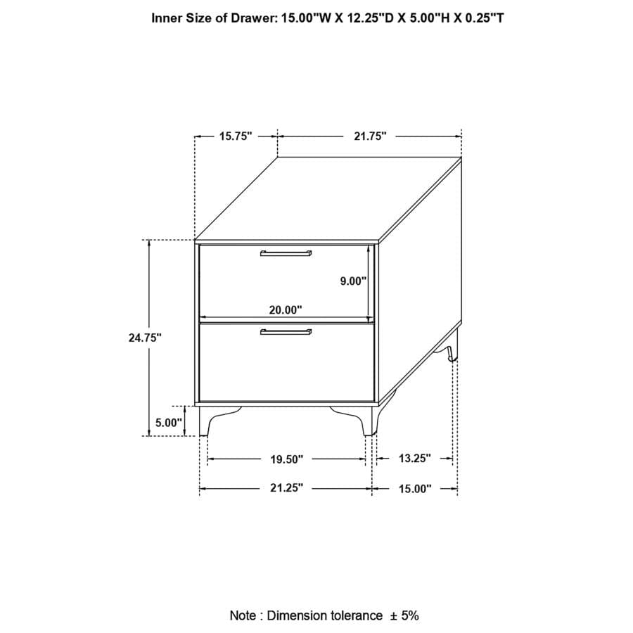 Kendall 2-drawer Nightstand White