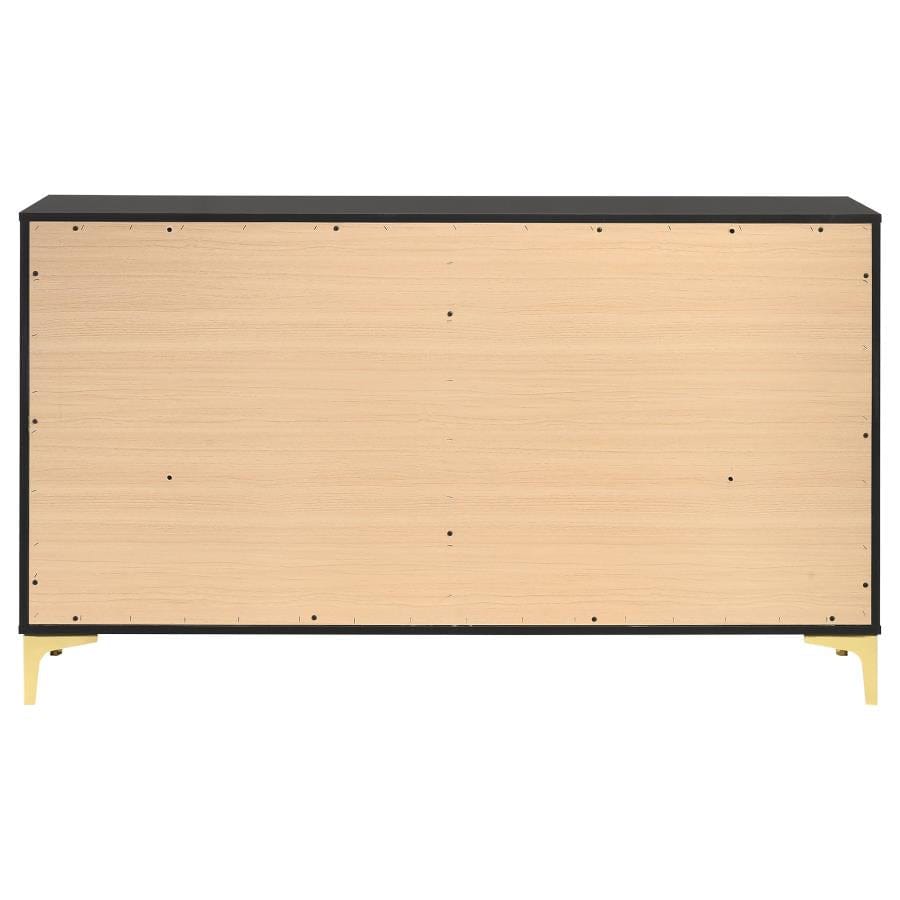 Kendall 6-Drawer Dresser Black and Gold