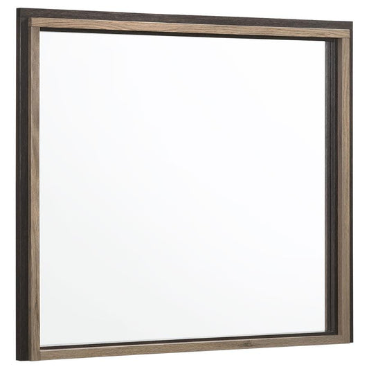 Baker Rectangular Dresser Mirror Brown and Light Taupe