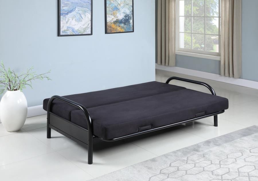 Dean Tufted Futon Glossy Black