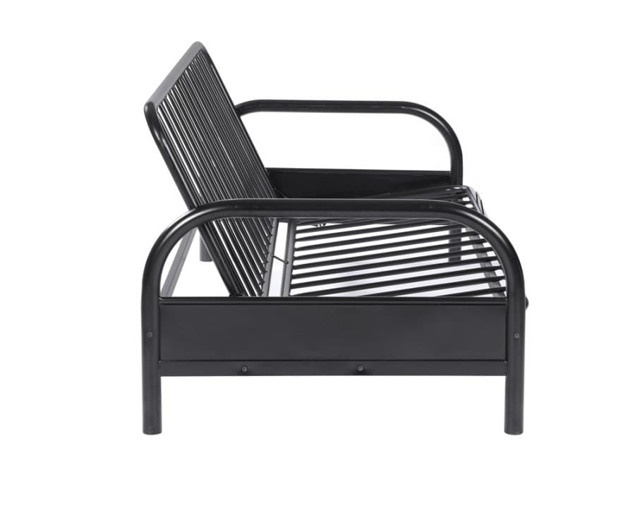 Dean Tufted Futon Glossy Black