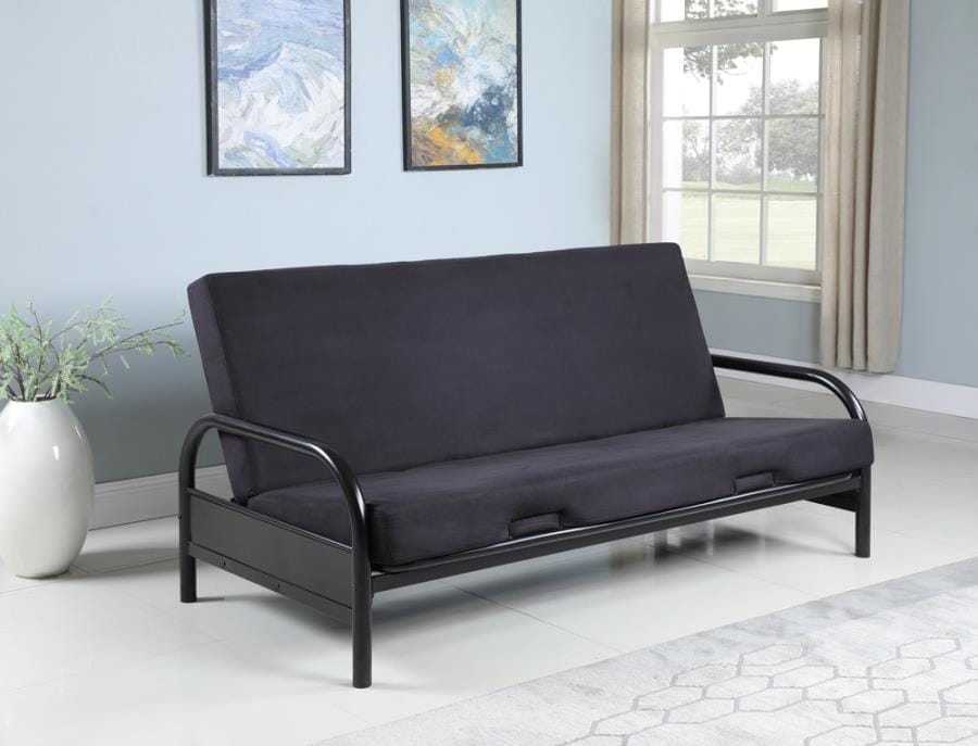 Dean Tufted Futon Glossy Black