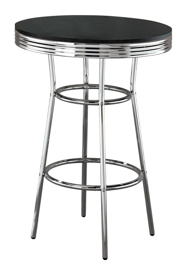 Theodore Round Bar Table Black and Chrome