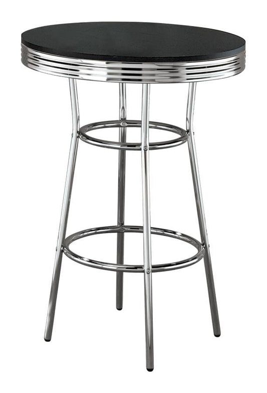 Theodore Round Bar Table Black and Chrome
