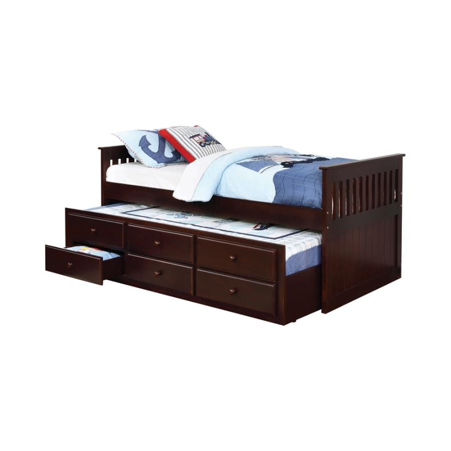 Rochford Twin Captain's Daybed with Storage Trundle Cappuccino