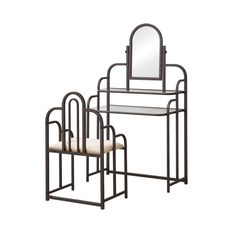 Padilla 2-piece Vanity Set Tan and Bronze