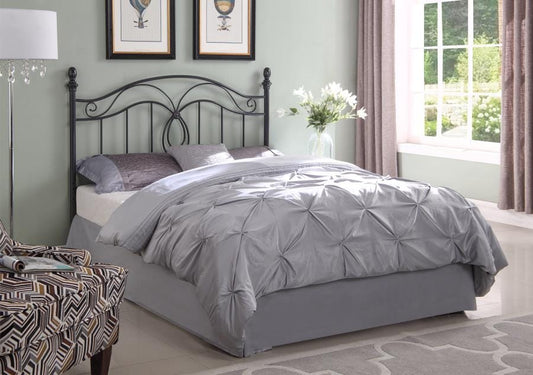 Evan Full/Queen Scroll Metal Headboard Dark Grey