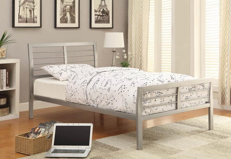 Cooper Twin Metal Bed Silver