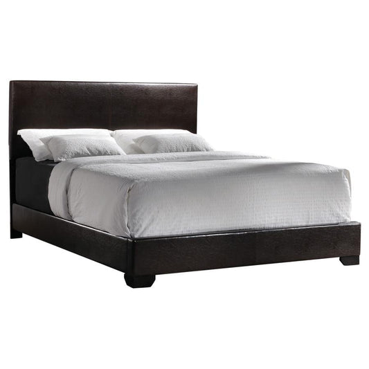 Conner Full Upholstered Panel Bed Dark Brown