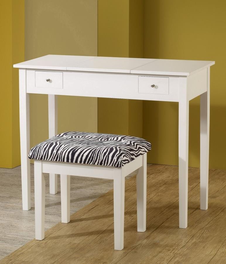 Seline 2-piece Vanity Set White and Zebra