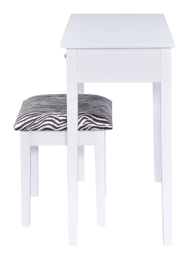 Seline 2-piece Vanity Set White and Zebra