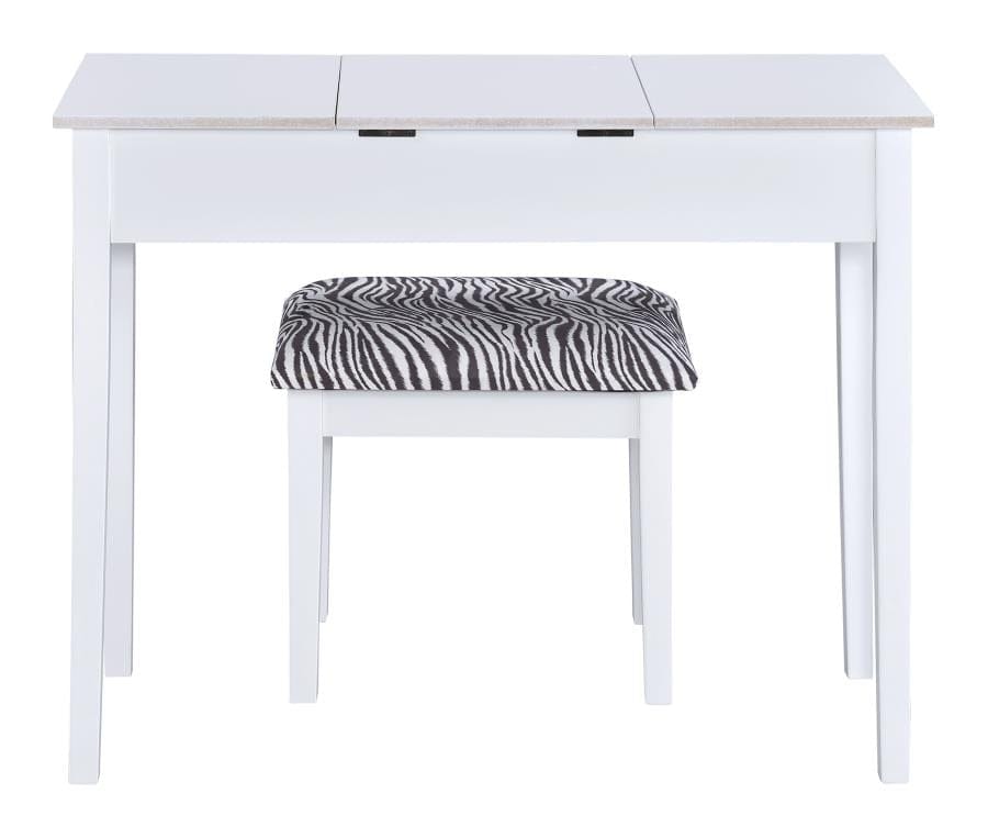Seline 2-piece Vanity Set White and Zebra