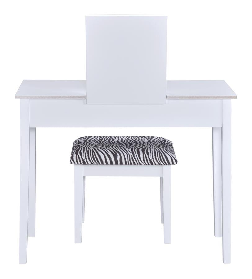 Seline 2-piece Vanity Set White and Zebra