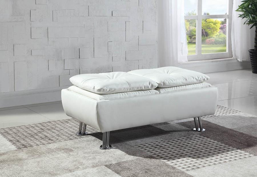 Dilleston Storage Ottoman with Removable Trays White