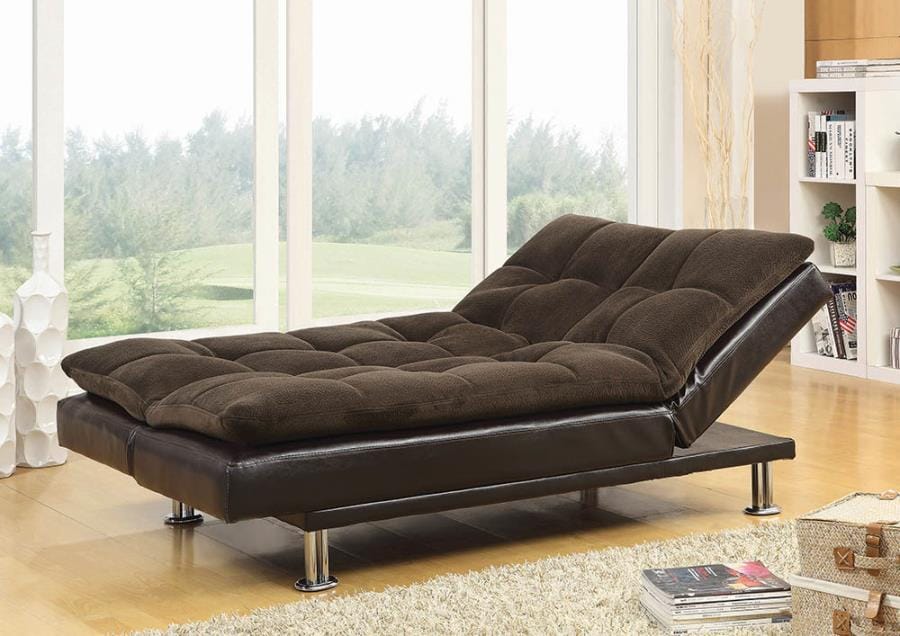 Lennon Cushion Sofa Bed Brown and Chrome