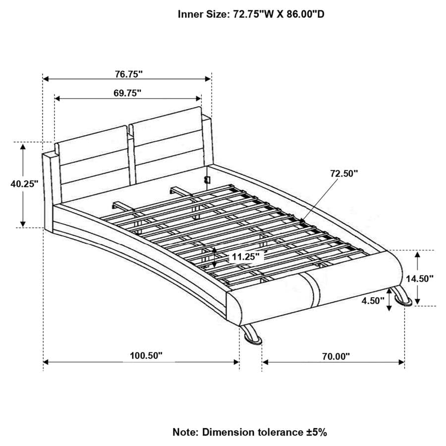 Jeremaine California King Upholstered Bed White