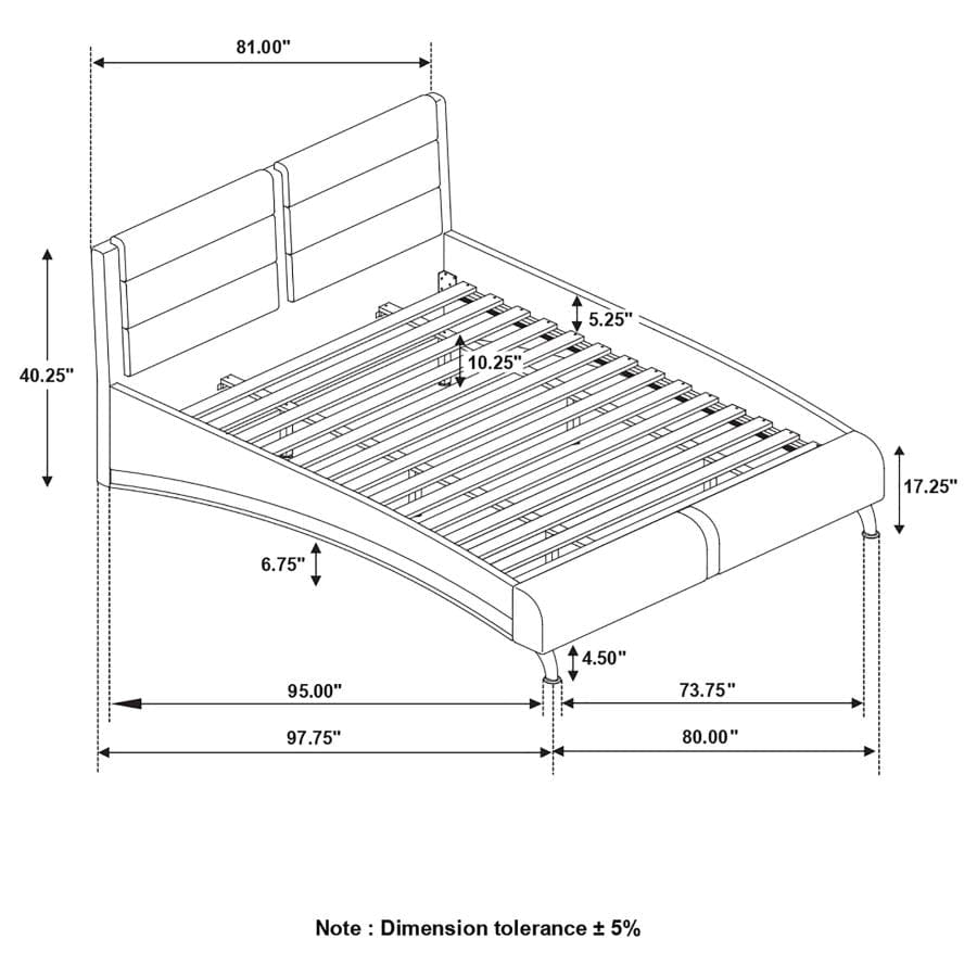 Jeremaine Eastern King Upholstered Bed Black