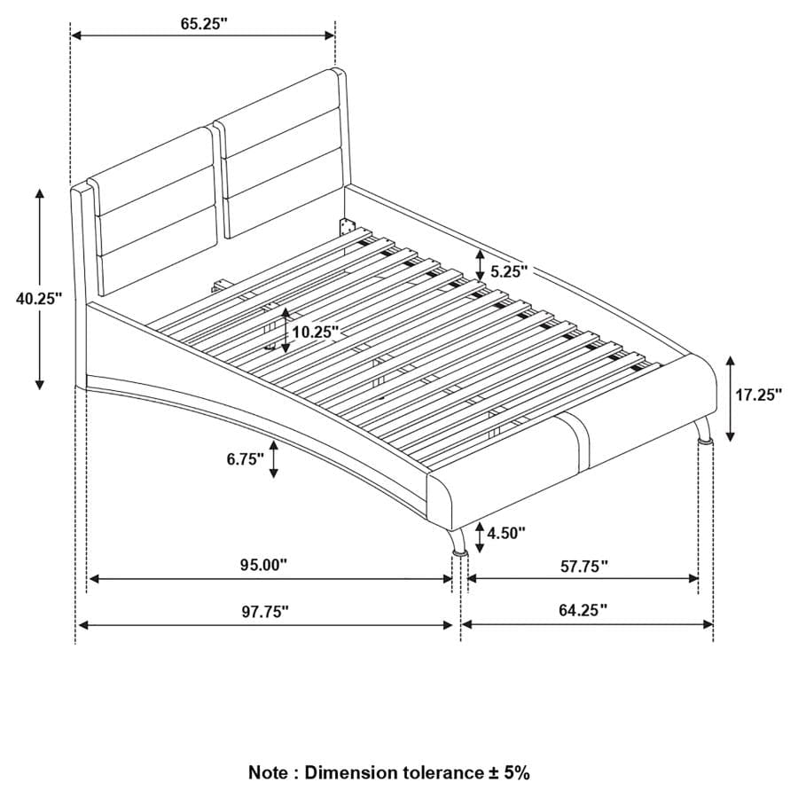 Jeremaine Queen Upholstered Bed Black