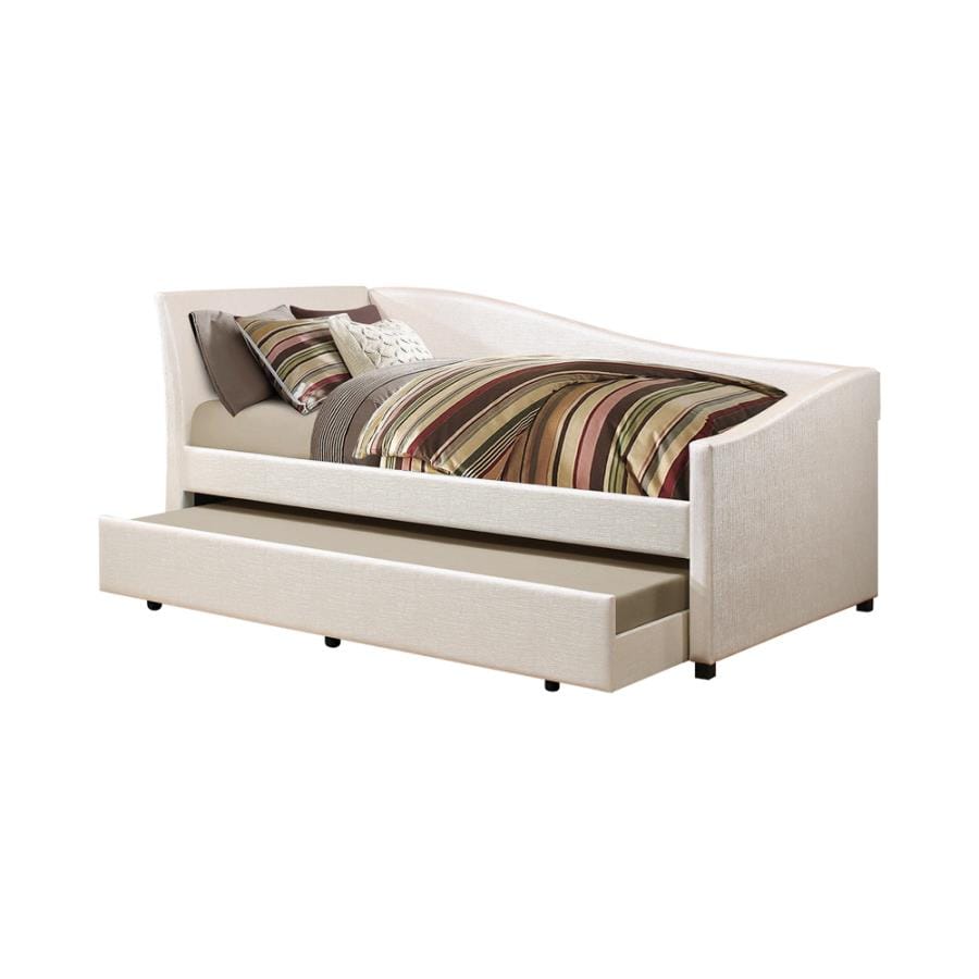 Cramer Upholstered Twin Daybed with Trundle Ivory