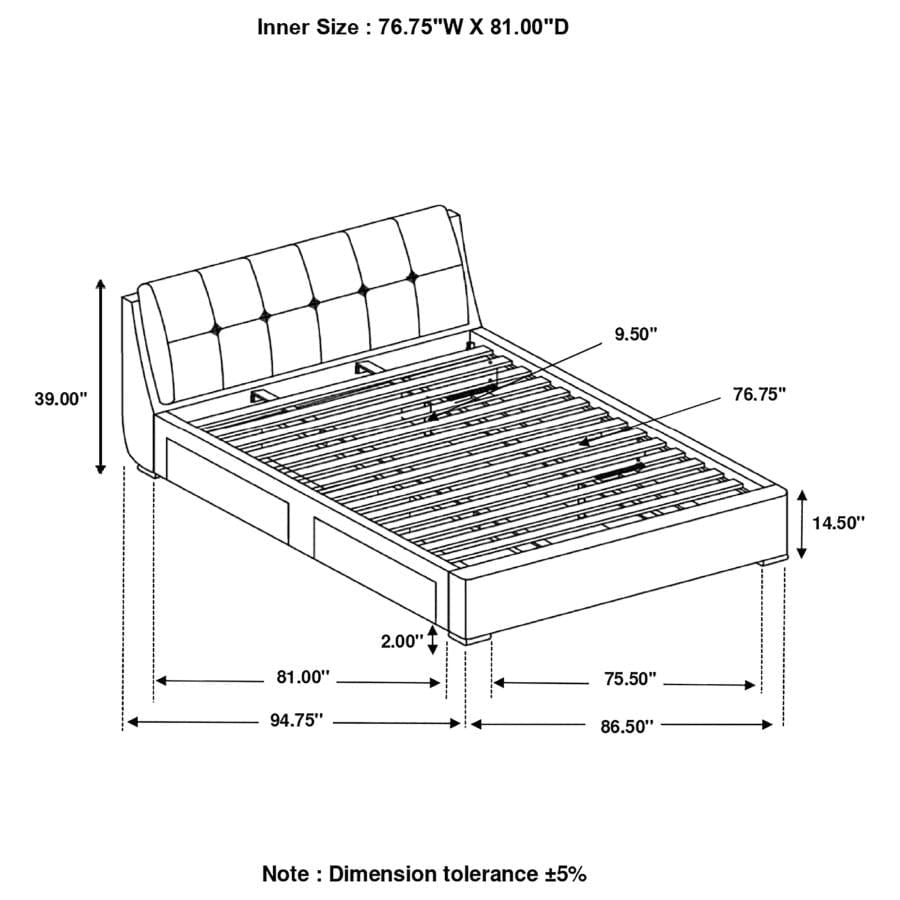 Fenbrook Eastern King Tufted Upholstered Storage Bed Grey