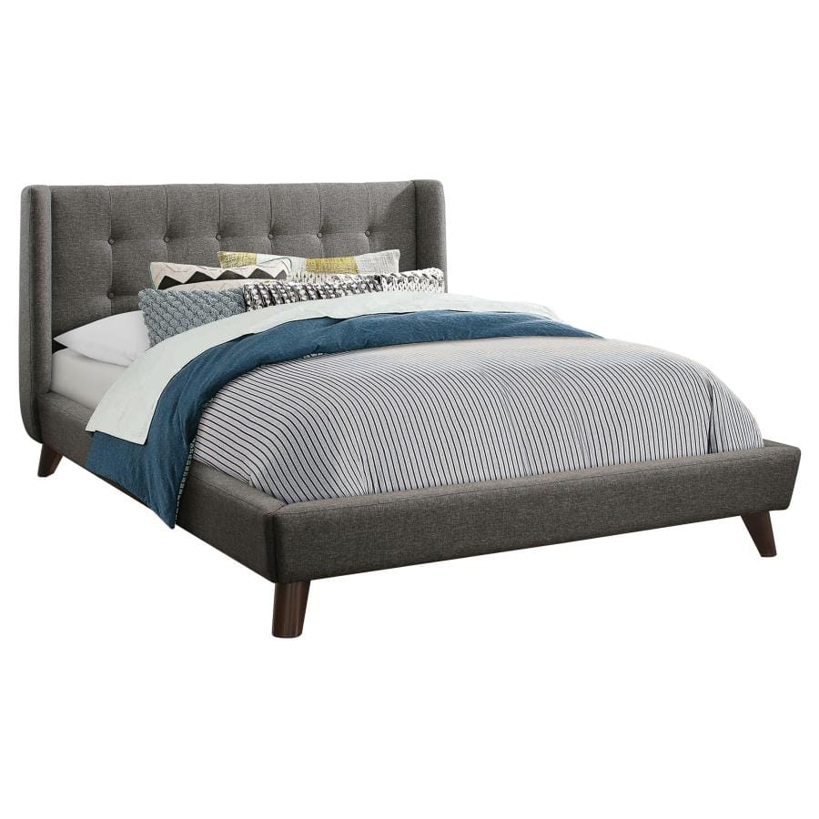 Carrington Button Tufted Full Bed Grey