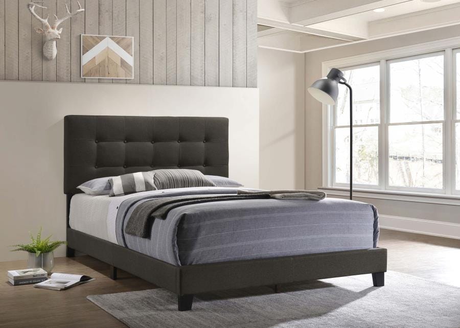 Mapes Upholstered Tufted Full Bed Charcoal