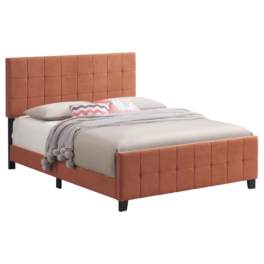 Fairfield Twin Upholstered Panel Bed Orange